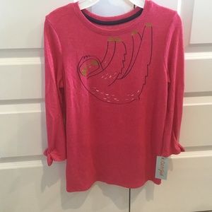 Cat & Jack Girls Size L (10-12), NWT, pink sloth lightweight sweater